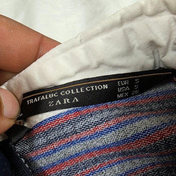 Zara Trafaluc Collection Womens Size Small Striped Sleeveless Collared Dress - Picture 4 of 9